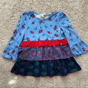 Matilda Jane Floral Holiday Layered Shirt or Tunic - Size 8